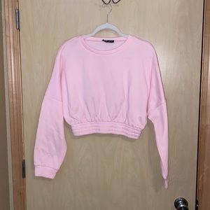 Cropped Light Pink Crewneck